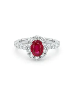 18k White Gold 1.19ctw Diamond 1.18ctw Ruby