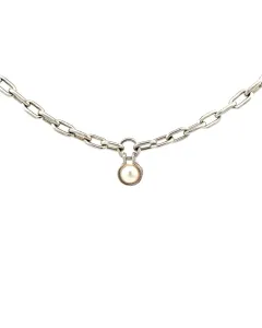 TIffany & Co. Silver Pearl Hardware Necklace
