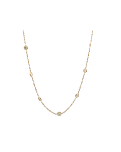 14K White Gold 2 3/4ctw Diamond by the Yard Necklace 18" 16 stations