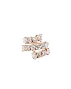 14K Yellow Gold 2.53ctw Diamond 3 Row Mix Shape Ring