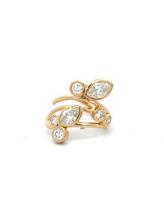 18K Yellow Gold 2.11ctw Marquise Center Diamond Double Shank ring