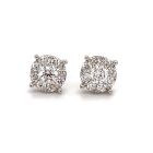 14K White Gold 3/8ctw Diamond Cluster Earrings