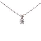 14K White Gold .90ctw Diamond Solitaire Necklace