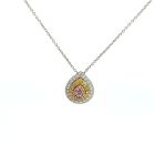 18K Two-Tone Diamond Necklace with 0.23cw White Diamonds, 0.13ctw Yellow Diamonds, and 0.12ctw Pink Diamonds