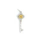 18K Two-Tone Diamond Key Pendant with 0.22ctw White Diamonds and 0.33ctw Yellow Diamonds