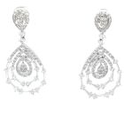 18K White Gold Diamond Dangling Earrings with 2.16ctw Diamonds
