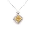 18K White Gold Diamond Pendant with 1.49ctw Diamonds: 0.73ct Center, 0.14ct Marquise, 0.19ct Yellow, 0.43ct White Gold