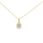 18K Yellow Gold 1.02ctw Diamond Cushion Bezel Pendant