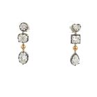 18K Mix Gold 4.69ctw Diamond GIA Black Rhodium Drop Earrings with 1.02ct FSI2 Cushion, 1.01ct DSI1 Oval, 0.97ct ESI1 Pear, 0.92ct EVS1 Princess, 0.36ct ESI2 Round, 0.41ct FSI1 Heart