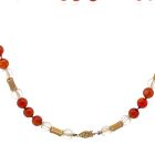 14K Yellow Gold, Crystal and Agate Bead Necklace