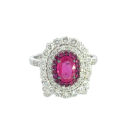 18K White Gold Ring with 1.64ctw Diamonds and 1.00ctw Rubies