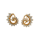 18K Yellow Gold 2/1ctw Diamond Swirl Earrings