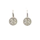 14K White Gold .12ctw Vintage Style Diamond Drop Earrings