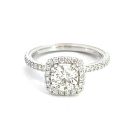 14K White Gold 1 3/8ctw Diamond Halo Engagement Ring