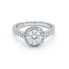 Tiffany & Co. Platinum .90ctw Diamond Tiffany Embrace Halo Round .71ct FVVS1
