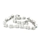 14K White Gold 7.56ctw Fancy Shape Diamond Bracelet 21 stones