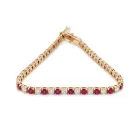 14K Yellow Gold 3.13ctw Diamond and 3.80ctw Ruby Tennis Bracelet