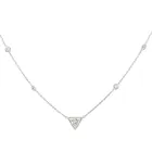14K White Gold 2.59ctw Triangular Center Diamond by the Yard Necklace GIA 5241021131 Triangular 1.51 H SI1 VGGD