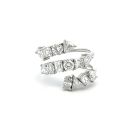 14K White Gold 2.48ctw Diamond 3 Row Mix Shape Ring