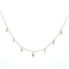 14K White Gold 1.57ctw Pear Diamond 7-Stone Dangle Necklace