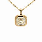 18K Yellow Gold Bezel Pendant 2.01ct Asscher Diamond GIA 1232484005 2.01 KVVS2 EXEX None