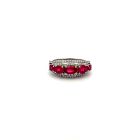 18K White Gold 0.49ctw Diamond 1.97ctw Ruby Ring Size 6