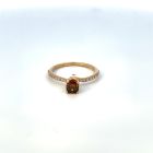 14K Yellow Gold 0.59ctw Fancy Brown Diamond 0.17ctw Diamond Ring Size 6