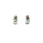 14K Multi-Tone Gold 0.12ctw Diamond 2.25ctw Aquamarine Earrings