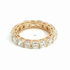 14K Yellow Gold 5.63ctw Cushion Diamond Eternity ring size 6.5