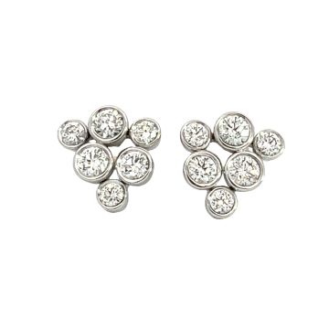 18K White Gold 1/1ctw Diamond Bubble Earrings