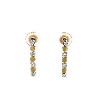 18K Yellow and White Gold 1/4ctw Diamond Dangle Earrings