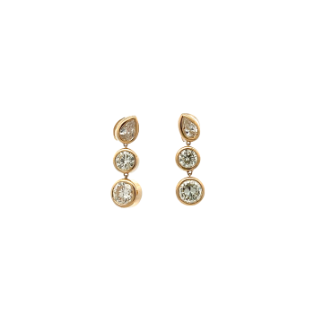 18K Yellow Gold 4.35ctw Bezel Drop Earrings