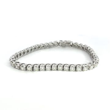 14K White Gold 6.01ctw Diamond Tennis Bracelet