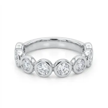 18K White Gold 1.90ctw Diamond Bezel Set Band