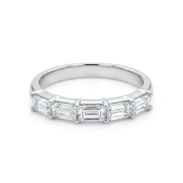 14K White Gold 1.05ctw Baguette Diamond Band size 6.5