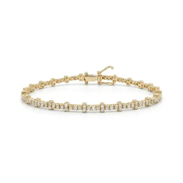 14K Yellow Gold 2/1ctw Diamond Stacked Bracelet