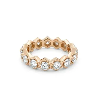 14K Yellow Gold 2.09ctw Hex Bezel Eternity band