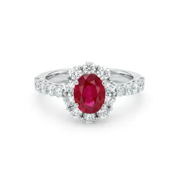 18k White Gold 1.19ctw Diamond 1.18ctw Ruby