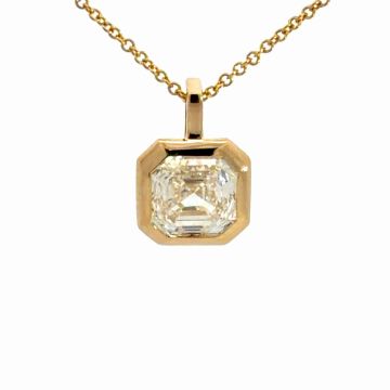 18K Yellow Gold Bezel Pendant 2.01ct Asscher Diamond GIA 1232484005 2.01 KVVS2 EXEX None