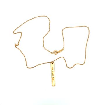Tiffany & Co 18K Yellow Gold Bar Pendant