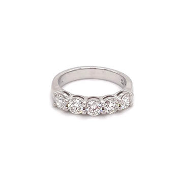 5 Stone Shared Prong Diamond Anniversary Band (Airline)