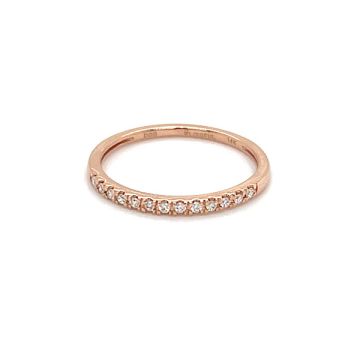 14K Rose Gold Diamond Wedding Band with 1/10 CTW