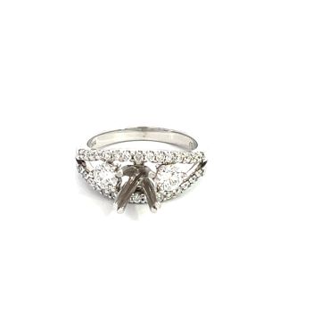 14K White Gold Semi-Mount with 0.94ctw Diamonds