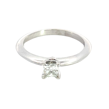 Tiffany & Co. Platinum .30ct Princess Diamond Solitaire Ring