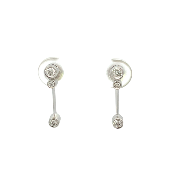 18K White Gold 1/5ctw Diamond Drop Earrings