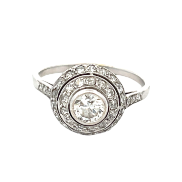 14K White Gold 1/1ctw Diamond Bezel Ring