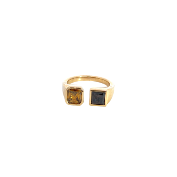 18K Yellow Gold 2.24ctw 2 stone ring