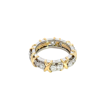 Tiffany & Co. Schlumberger Platinum and 18K Yellow Gold 1 1/3ctw Diamond Eternity Band