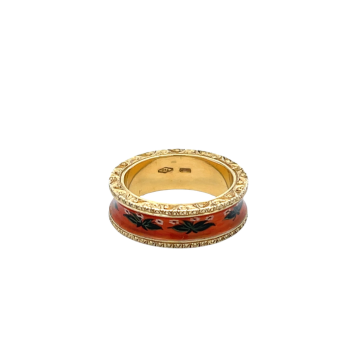 18K Yellow Gold Fratelli Piccini Enamel Eternity Ring