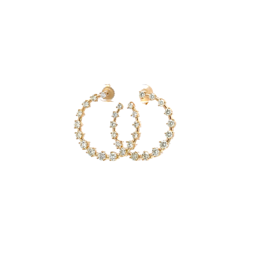 18K Yellow Gold 3.90ctw Diamond Circle Hoop Earrings